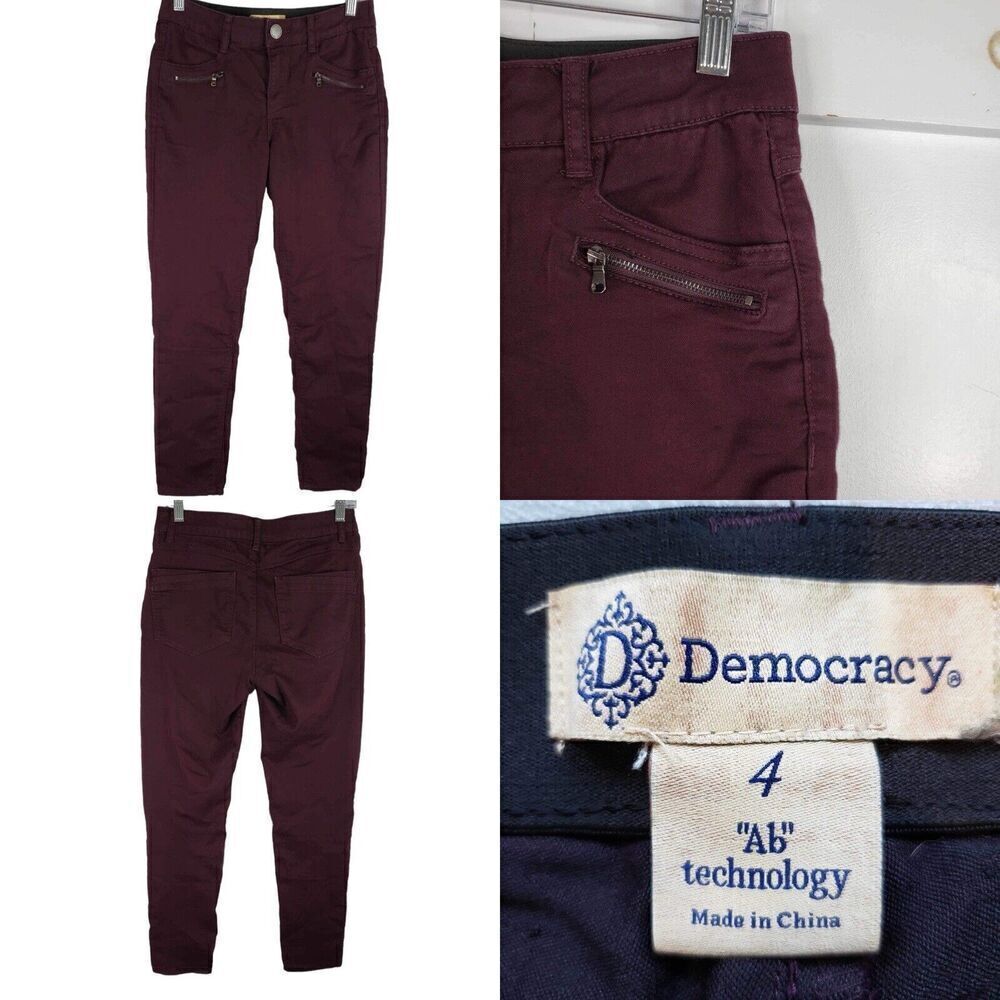 Democracy Women's Skinny Jeans in Deep Burgundy